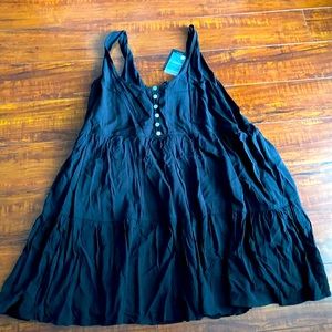 Forever 21 black babydoll dress NWT buttons